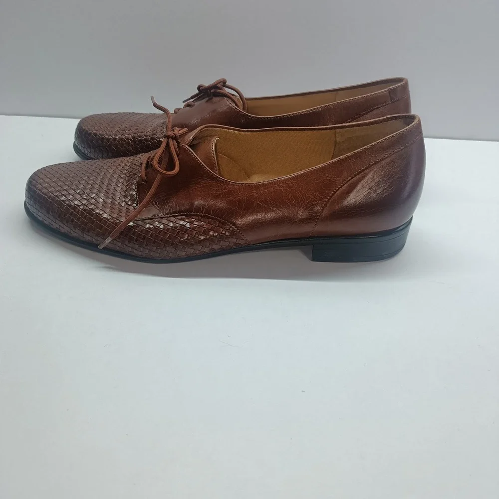 Trotter's‎ Men's Size 7 Brown Herringbone Oxford Loafers
